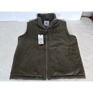 Microsuede Fleece Vest by RFT Rainforest Mens Medium Warm Lined Timber RF2401